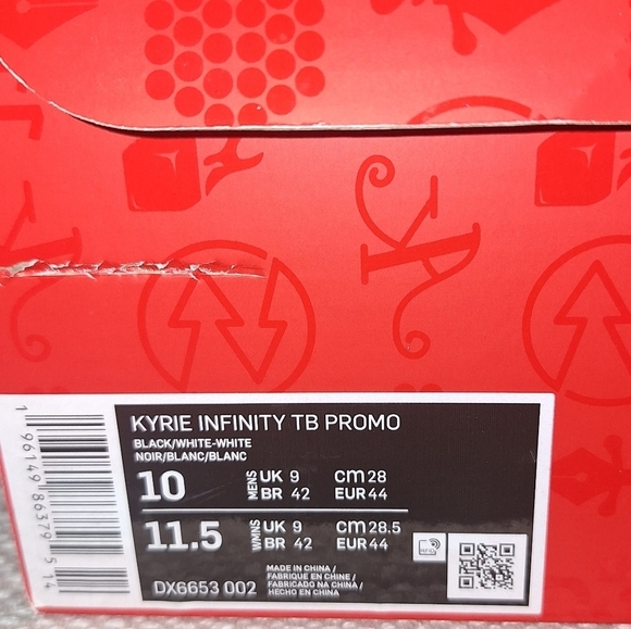 Nike Kyrie Infinty TB Promo Black/White-White High-Top Sneakers Size 10. NWT main image 9